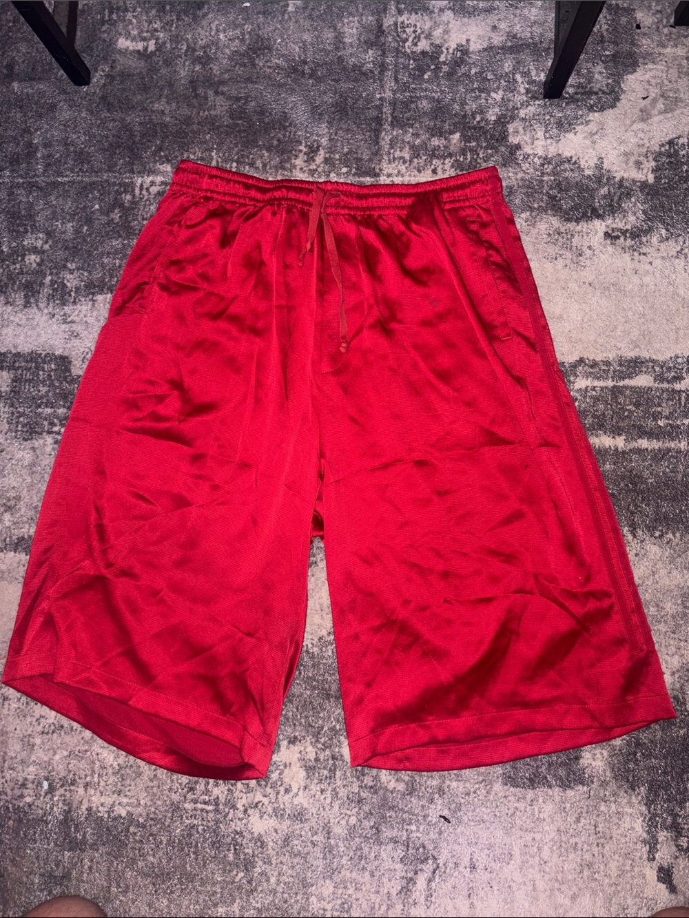 Y-3 Men's Red Athletic Mesh Shorts